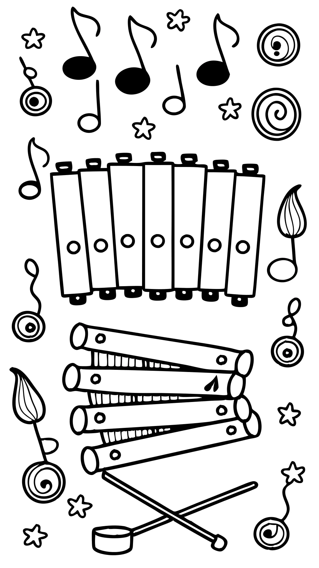 coloring pages of xylophone